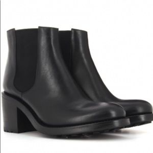 new black leather Chelsea boot with block heel